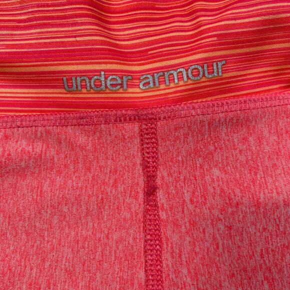 Under Armour Mid Rise Shorts Pink Orange HeatGear Shorty Compression Tight XS - Picture 6 of 10